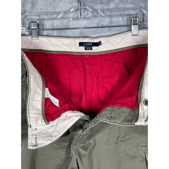 J. Crew Men's Olive Green Cargo Pants Button Fly Cotton Lined 35x30 Baggy Y2K - Picture 5 of 11